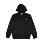 CDG Hoodie Zip-Up With Large Heart – Black